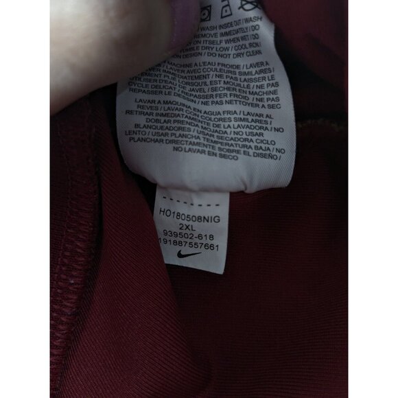 Nike NSW Red Velour Pants With Yellow Stripe Accents 2XL Embroidered Logo Jogger - Picture 7 of 7